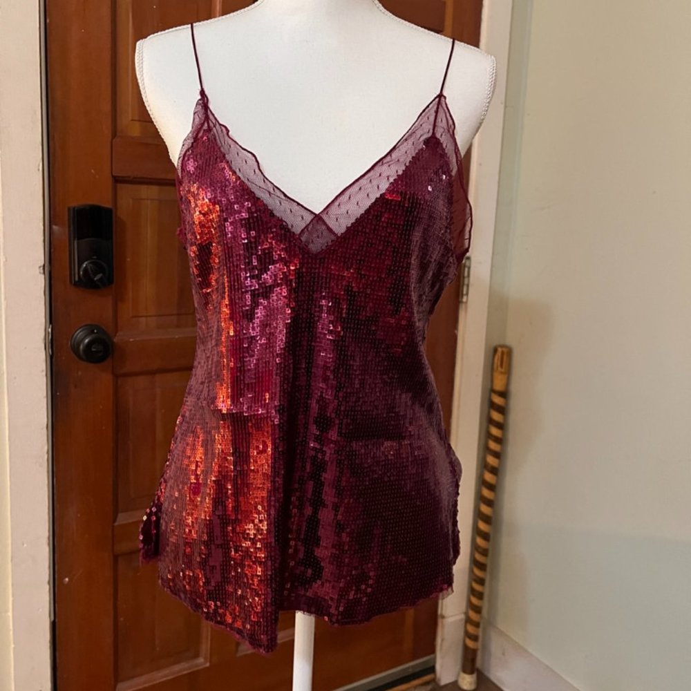 Gorgeous Red sequin tank